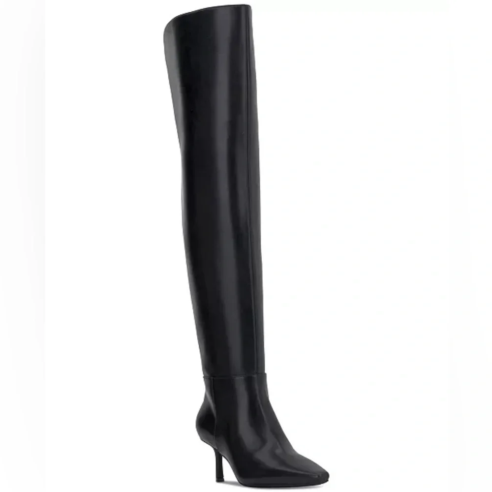 INC International Concepts Black Over-The-Knee Pointed Toe Boot